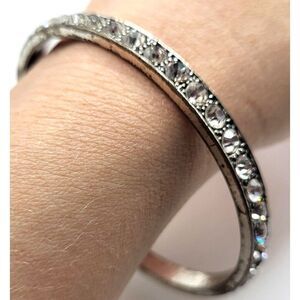Vintage Large Rhinestone Bangel Bracelet 2.75in dia